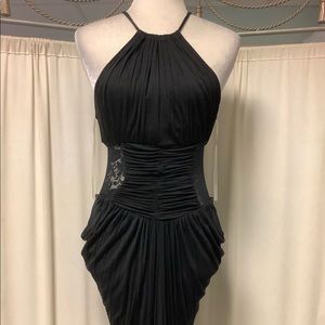 Freshine Ruched Draped Laced Mini Dress